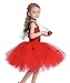 MYRISAM Disfraz de Ladybug para Niña Halloween Dress Up Cosplay Vestido Tutú de Mariquita + Máscara de ojos + Yo-Yo Bolsa Niños 3Pcs Trajes de Partido Carnaval Cumpleaños Navidad 3-4 años