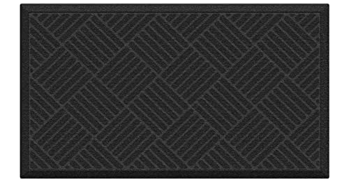 Theodore Magnus Durable All Season Rubber Doormat With Non-Slip Backing - Weather, Stain, And Fade Resistant - Diamond - Black #TOP28