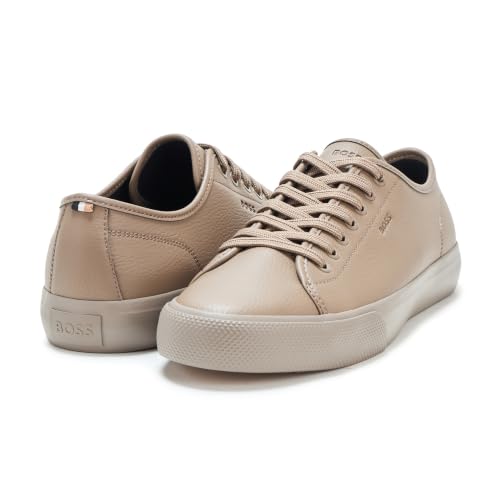 Image of BOSS Men's Aiden Logo Block Leather Low Top Sneakers | Casual Shoes