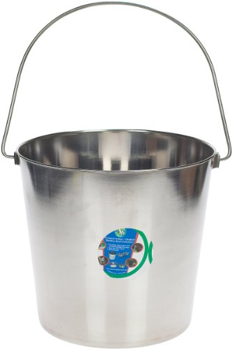 Advance Pet Product Heavy Stainless Steel Round Bucket, 16 Quart