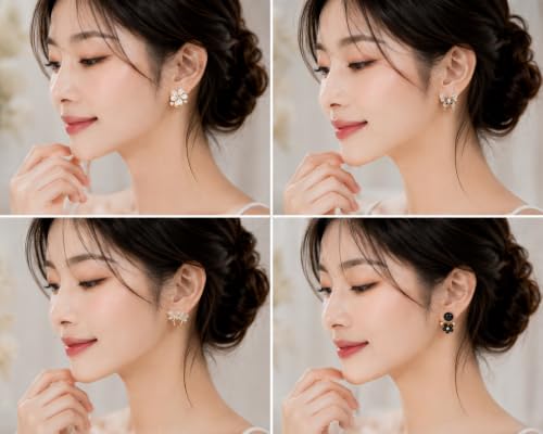 Image of Customise 12 Pairs Earrings Set for Women with Jewellery Box | korean earring Stylish Stud, Pearl, Drop & Designer Earrings | Premium Gift Set for Girls | Birthday, Anniversary and gifting |