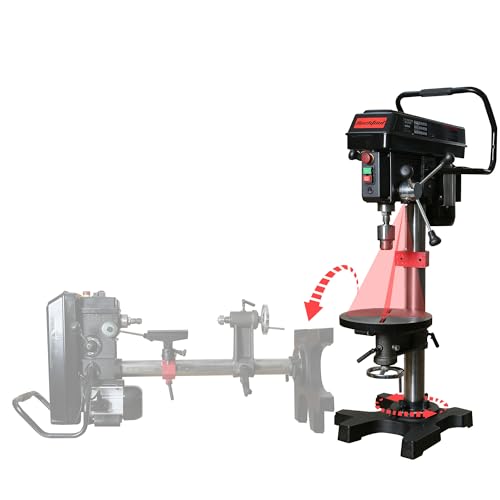 BUCKTOOL 3/4HP 12' Drill Press & 12'x17' Wood Lathe Combo, 6.2Amp 580-3200RPM Variable Speed Benchtop Drill Press and Woodworking Lathe with Tool Rest