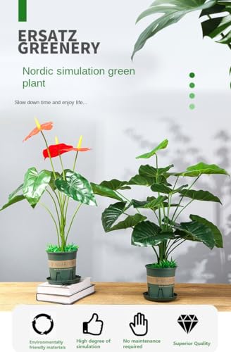Anthurium rouge artificiel en pot solution pour salons sombres - 3