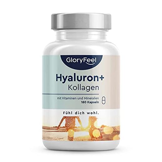 Hyaluronsyra med Kollagen och Vitamin C från Acerola i Kapslar - 1000 mg Hydrolyserat Kollagen - 180 Kapslar - med Biotin, Zink, Selen och Bambuextrakt - Kliniskt Testat