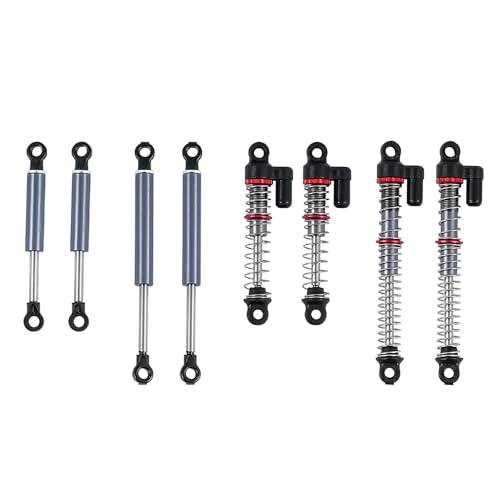 Image of 8pcs Aluminum Shock Absorber Kit for Upgrade 1 /28 RC Crawler Car, Threaded Double Barrel Shocks Damper for 1:32 Orlandoo Hunter OH32X02 Pipe Off-road Climbing RC Car Upgrade Parts (Grey)