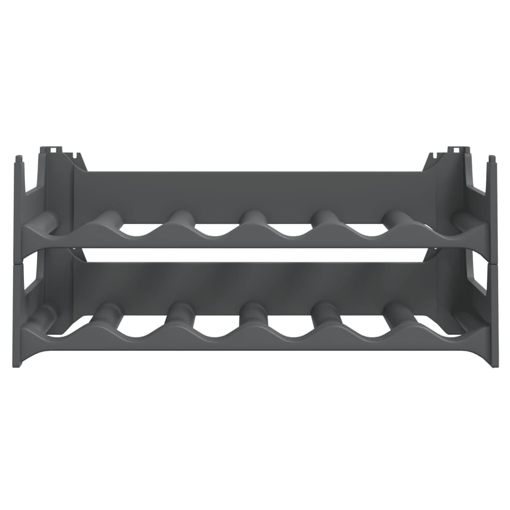 Weinregal für 12 Flaschen aus Polypropylen stapelbar, 60 x 26 x 26 cm, anthrazit, freistehend und platzsparend für Küche, Keller, Bar, Weinschrank und Hausbar Aufbewahrung