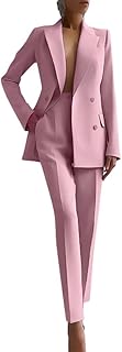 Color sólido para Mujeres de Color sólido Traje de Manga Larga Pantalones de Cintura Alta Versión Delgada de Dos Piezas del Elegante Negocio Partido de Fiesta Formal
