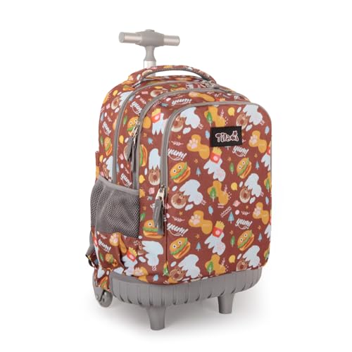 Tilami Rolling Backpack for Boys and Girls Humburgers