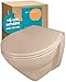 Produktbild Calmwaters® Erhöhtes Wand WC spülrandlos Modern Plus mit Toilettendeckel, +6 cm Erhöhung, erhöhte Toilette inkl. abnehmbarem WC Sitz mit Absenkautomatik und Fast-Fix, Komfort Tiefspüler, Bahamabeige