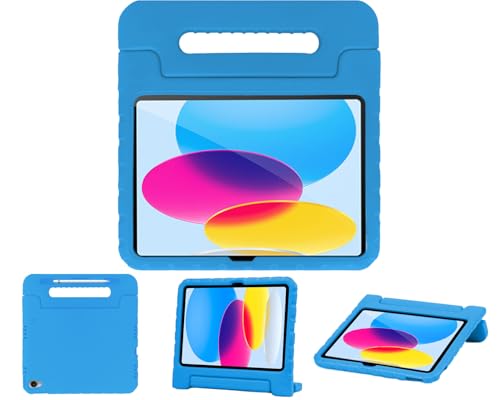 iPad 11世代 ケース iPad 10世代 2025 11インチ 2022 10.9インチ 子ども用 キッズ 耐衝撃 軽量 スタンド機能 EVA ペン収納 ペンホルダー ハンドル付き 保護 カバー (ブル-)