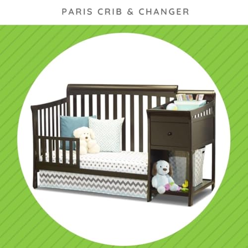 Image of Toddler Bed Safety Guard Rail for Sorelle Convertible Cribs - Solid Wood Rail for Convertible Crib to Toddler Bed Conversion - Safety Bed Rail for Children (Model #151, Espresso)