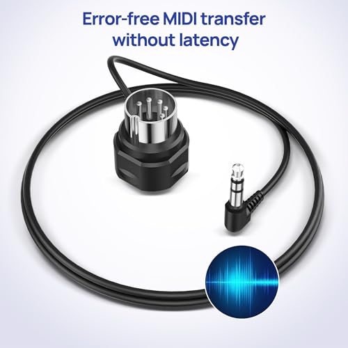 Image of CME TRS MIDI Cable 4-Pack - TRS Type A (3.5mm - 1 /8 inch) to 5-pin DIN, 1FT / 30CM, Low-Profile - Right Angle Ultra-Thin Plugs for Compact Spaces - Ideal for Synths & Pedalboards