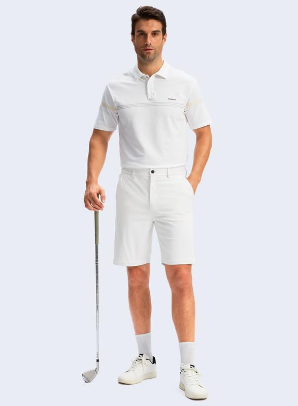 Soothfeel Men's Golf Shorts with 5 Pockets Stretch Lightweight Quick Dry 9 Inch Flat Front Casual Work Dress Shorts for Men - Image 6