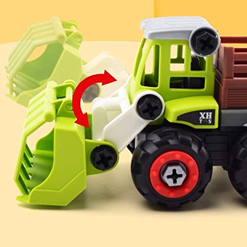 Image of Plastic Toy Vehicles Set - Assembly Toy Farm Truck Construction Set, Building Vehicle Play Set with Screwdriver, Toy for,Kids (Farm Truck Construction)