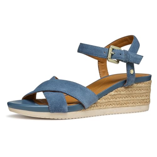 Geox D ISCHIA Corda B, Sandalo con Zeppa Donna, Avio, 39 EU