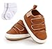Sehfupoye Baby Mädchen Jungen Turnschuhe Kleinkind Schuhe PU Leder Erste Wanderschuhe rutschfeste Säuglings Neugeborene Prewalker Turnschuhe für 6-12 Monate mit Socke