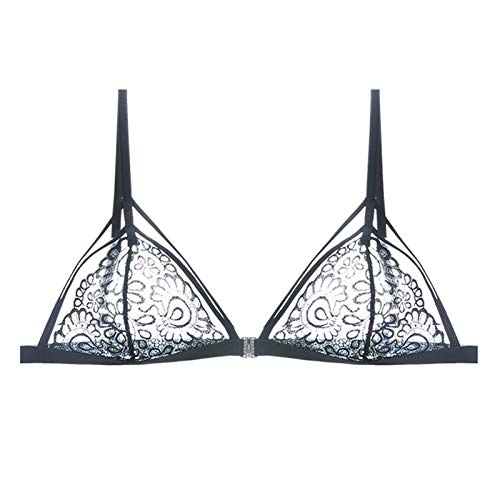 Soutien-gorge en dentelle transparente anti-marques avec bretelles ultra fines