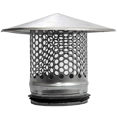 Vent Systems 4" Inch Round Chimney Cap Galvanized Steel for All Weather Conditions Top Round Exhaust Cap with Rubber for Perfect Insulation Roof Vent Cap Vent Cover 4 Inch 100 mm
