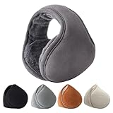 [Vialifer] イヤーマフ 防寒 イヤーウォーマー 耳あて 後ろに掛け 裏起毛 ふわふわ 耳当て 折り畳み式 サイズ調節可能 耳カバー ズレにくい 携帯便利 保温性 耳痛くない 自転車 通勤 通学 収納に便利 アウトドア メンズ レディース 秋冬用 (ダークグレー)