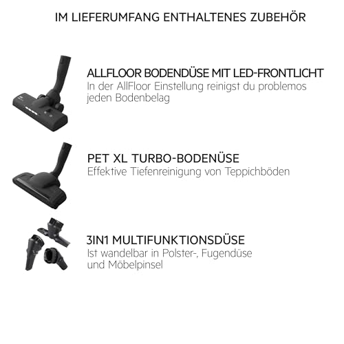 AEG Animal 8000 Staubsauger mit Beutel, Testsieger der Stiftung Warentest, hohe Saugleistung, Auto-Modus, 48% Recyclingkunststoff, Tierhaardüse, HEPA-Filtration, 12m, LED-Licht, AB81A2DG