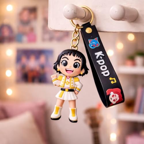 Image of Wanna Party Kpop Demon Hunters Cartoon Keychains, Zoey Keychain for Boys and Girls, Cute Backpack Key Chain Accessories Wristlet chain Return Gift Items for Boys & Girls