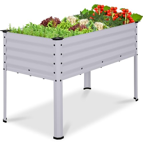 Image of Best Choice Products 48x24x30in Galvanized Raised Garden Bed, Metal Elevated Planter Box, Vegetable Garden for Backyard, Patio, Balcony, 100% Non Toxic Materials - Moonlight Gray