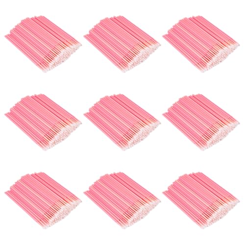 900 unidades de pintalabios, microbrush labios, pincel de labios, pintalabios, aplicadores de barra de brillo, varillas de microcepillo para extensión de pestañas, maquillaje rosa