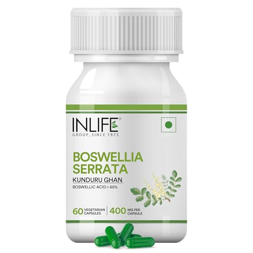 Inlife boswellia serrata extract (boswellic acids > 65%) 400mg - 60 vegetarian capsules (pack of 1)