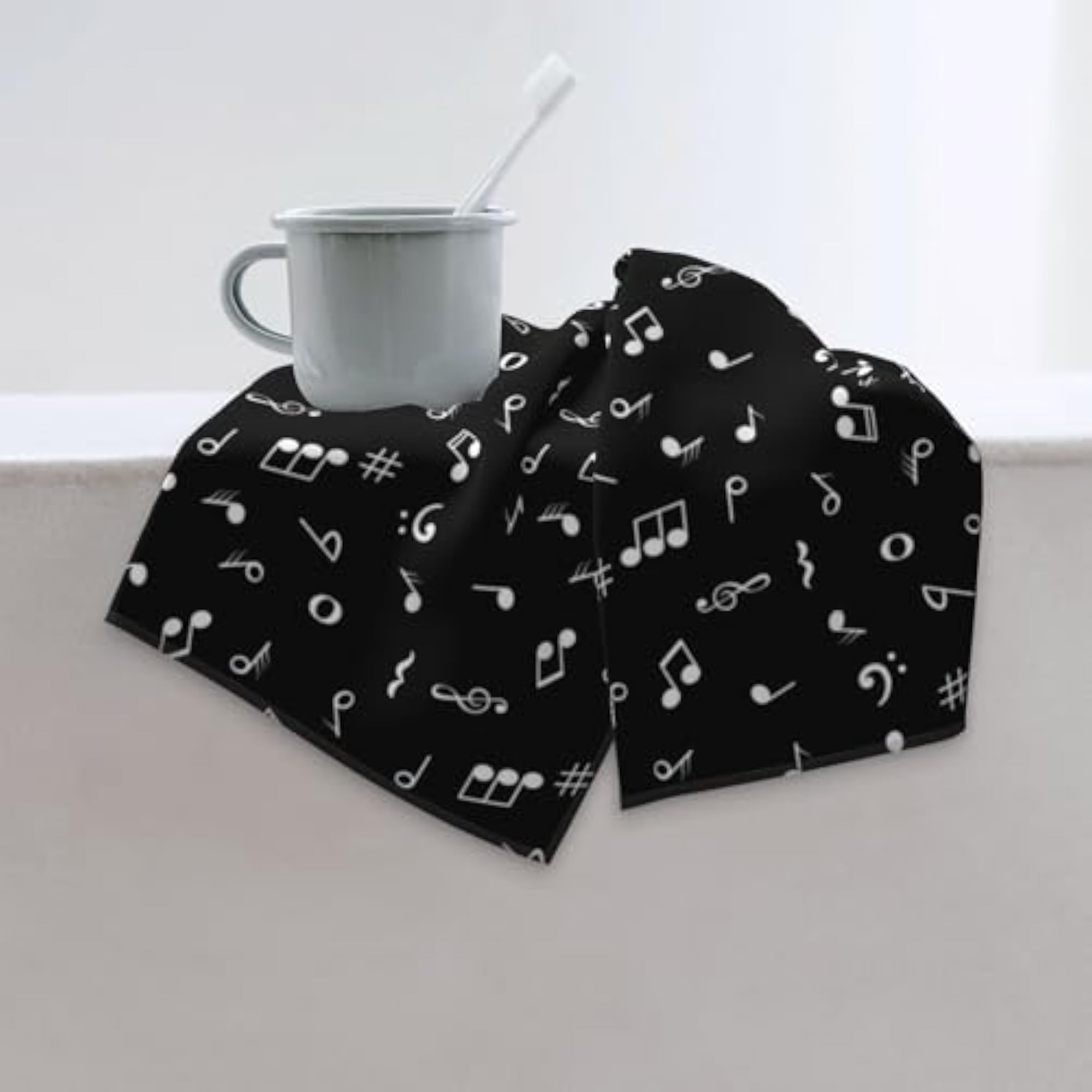 Music Note Bathroom Decor Hand Towel Set of 2