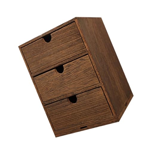 HEALSOPTHY Caja de Almacenamiento de Madera de con Deslizantes Organizador Multifuncional para Escritorio y Hogar Diseño Práctico Marrón