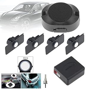 Parkeersensoren Auto Reverse Backup Radar Systeem Assistentie Originele Platte Sensoren met Vleugels (Wit)