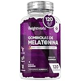 Melatonina Gominolas 120 Unidades - Sabor Natural A Fruta de la Pasión - Con Vitamina B6 para Contribuir a la Reducción del Cansancio - Gummies para la Conciliación del Sueño, Veganas y Sin Gluten