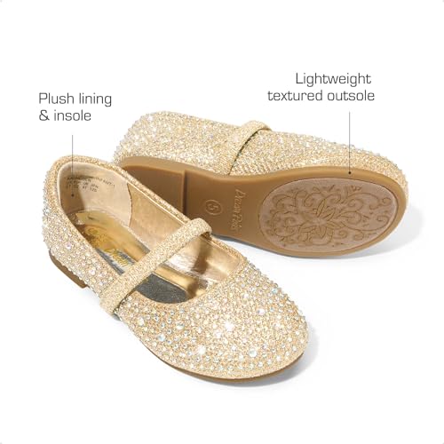 DREAM PAIRS Toddler Girls Dress Shoes Mary Jane Ballet Flats, Flower Girl Shoes with Rhinestone, Slip-on Toddler Mary Jane Flats3