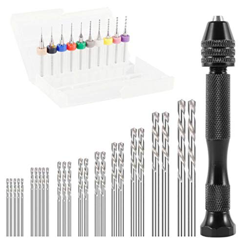 Ewrt Pin Vises Hand Drill Bits, Mini Twist Drill Bits Set Pin Vice Rotary Tools With Carving Clamp For Craft Carving, Diy, Woodworking, Plastic, Resin, Jewelry Making #TOP6