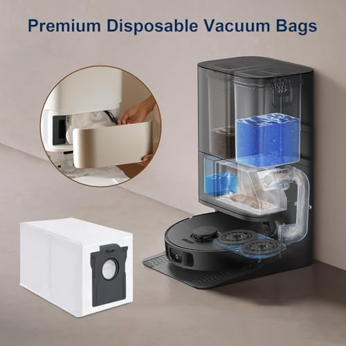 Image of 16 Pack Dust Bags for Dreame X50 Ultra /X40 Ultra /X30 Ultra /L50 Ultra /L40 Ultra /L10s Ultra Gen 2 /L10s Pro Ultra Robot Vacuum Cleaner, 3.0L Large Capacity Vacuum Bags Automatic Dirt Disposal Bags