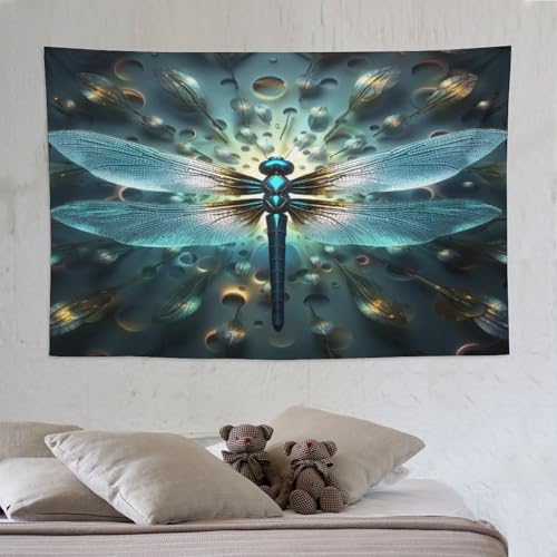 Tenture murale 150x230cm libellule pour tissu mural décoration chambre