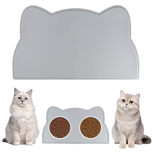 Wasserdichte Futtermatte Für Hunde Mit Hohem Rand – Cremefarben, Größe XL, Schützt Boden Vor Futter & Wasser