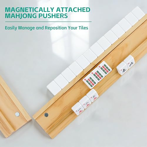 4 Piezas Soportes Magnéticos de Madera para Mahjong miniatura 7