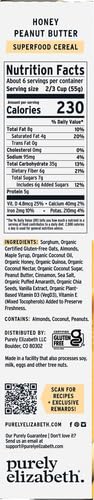 Image of Purely Elizabeth, Honey Peanut Butter, Superfood Cereal with Vitamin D (1 Box, 11oz), 6g Fiber (Pack of 2)