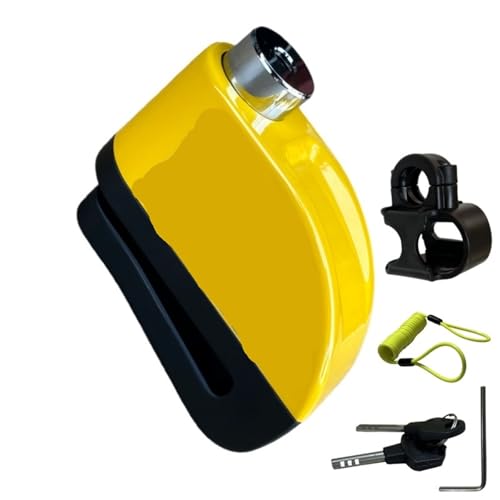 Antivol de moto et vélo étanche jaune avec câble de rappel pour disque