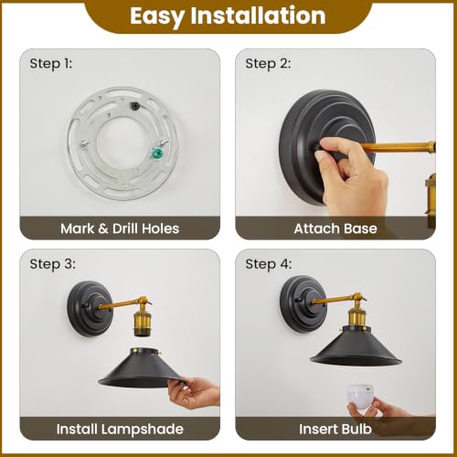 Image of Lightess Black Rechargeable Battery Operated Wall Sconces Set of 2