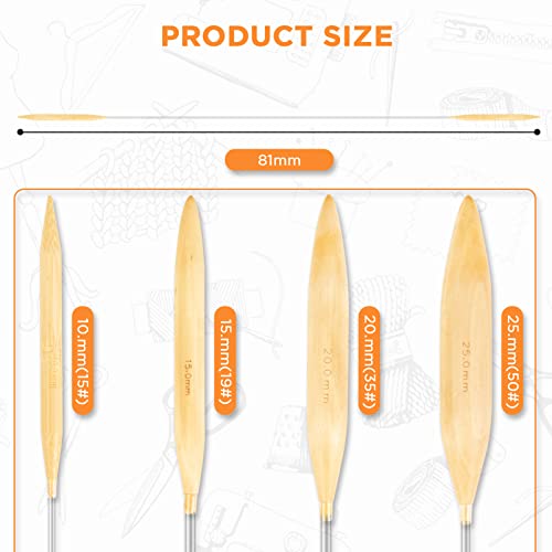 Bamboo Circular Knitting Needles Set – Circular Wooden Knitting Needles With Plastic Tube Us Size 15 19 35 50 (10 15 20 25 Mm) Natural Wood Jumbo Needle For Chunky Yarn Giant Circular Knitting Needles #TOP4
