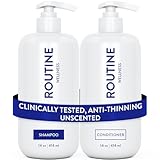 Routine Wellness Anti-Thinning Shampoo and Conditioner Set for Thinning Hair - Biotin DHT Blocker Women & Men - Color Safe Shampoo for Hair Loss & Healthier Hair - Unscented (Pack of 2)
