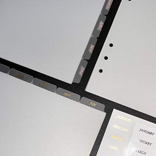Multibey A5 Dividers 6-Tabs with Tab Sticker Labels 6-Ring A5 Plastic Binder Index Dividers Translucent Set of 6 (2 Sets + Tab Stickers)