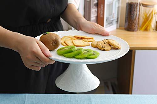 Jusalpha® 12 Inches White Porcelain Decorative Cake Stand-Cupcake Stand, CS01 (Stand only, no Dome) - Image 5