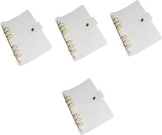 NOLITOY 4 Unidades De Fichário Transparente A5 Fichário De Livro Fichário De 6 Buracos Capa De Folhas Soltas Capa De Fichário Transparente Capa De Fichário De Aço Inoxidável Fichário