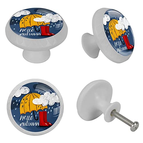Boutons de tiroir en verre fluorescent d'architecte Hello Autumn de placard blanc - 5