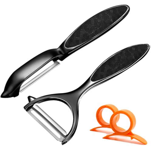 Éplucheuse, Éplucheuse de légumes, lame oscillante bilatérale en acier inoxydable, antirouille, lave - vaisselle, 2 pièces pour la cuisine, fruits, carottes, poignée antidérapante ergonomique