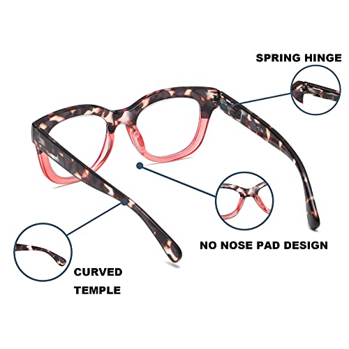 Image of Oversized Reading Glasses for Women,3 Pack Blue Light Blocking Computer Spring hinge Readers