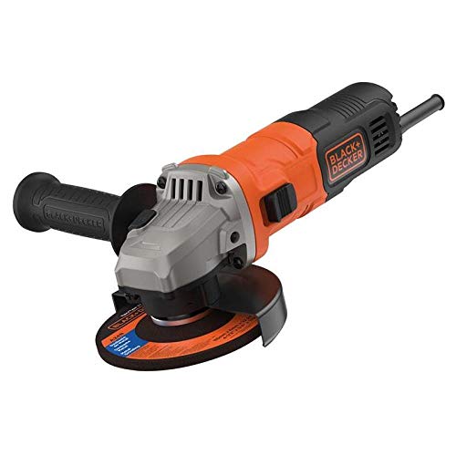 BLACK+DECKER 115mm 710W Compact Corded Angle Grinder, with 5 Cutting Discs, Cutting Guard, & Grinding Guard, BEG010A5-GB